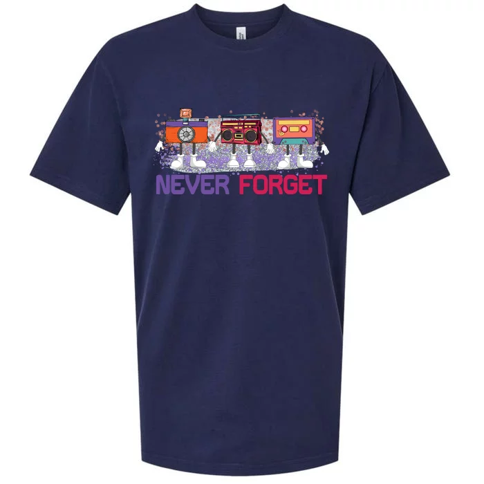 Never Forget Tape Cassette Floppy Disk Sueded Cloud Jersey T-Shirt