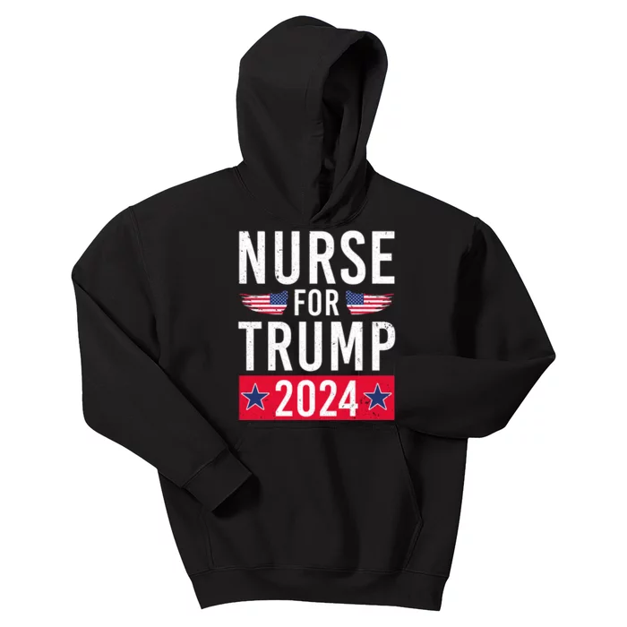 Nurses For Trump 2024 Reelection Trump Republican Usa Flag Kids Hoodie