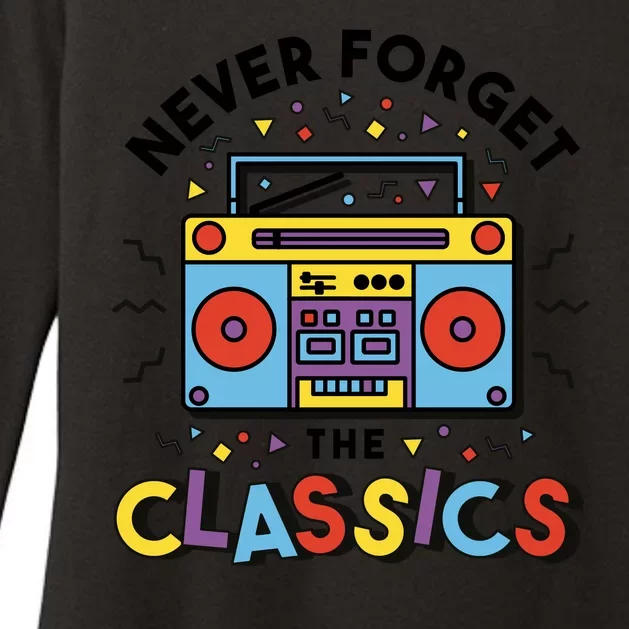 Never Forget The Classics Retro Womens CVC Long Sleeve Shirt