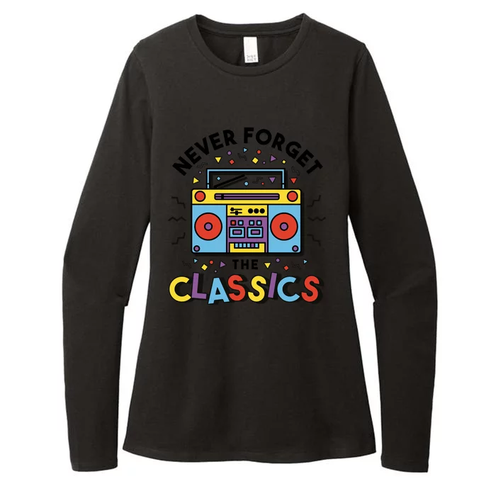 Never Forget The Classics Retro Womens CVC Long Sleeve Shirt