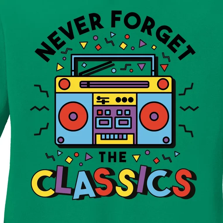 Never Forget The Classics Retro Ladies Long Sleeve Shirt