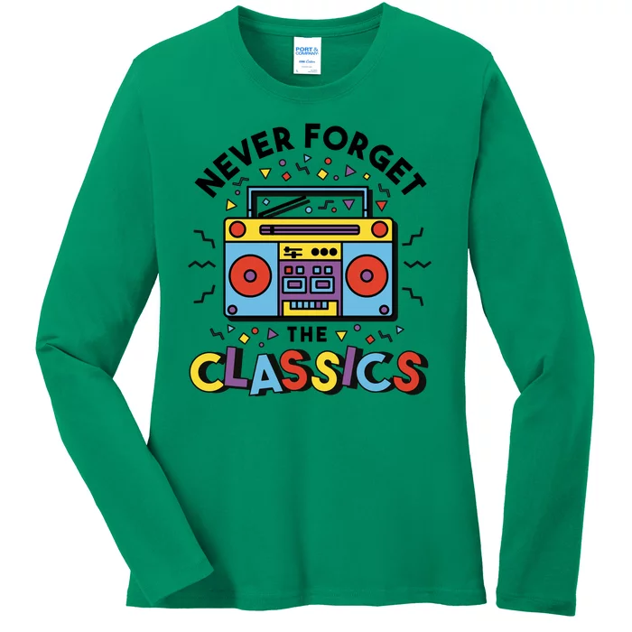 Never Forget The Classics Retro Ladies Long Sleeve Shirt