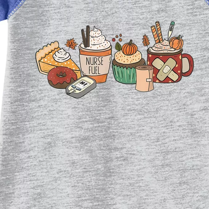 Nurse Fuel Thanksgiving Fall Coffee Pumpkin Spice Latte Gift Infant Baby Jersey Bodysuit