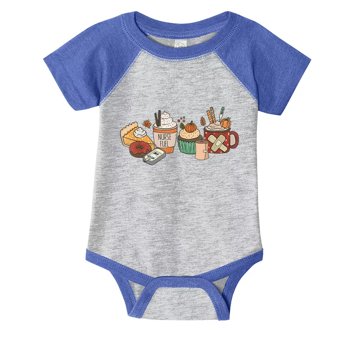 Nurse Fuel Thanksgiving Fall Coffee Pumpkin Spice Latte Gift Infant Baby Jersey Bodysuit