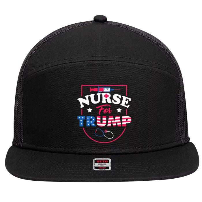 Nurse For Trump Conservative Republican Nurses Support 7 Panel Mesh Trucker Snapback Hat