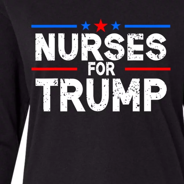 Nurses For Trump President Election 2024 Womens Cotton Relaxed Long Sleeve T-Shirt