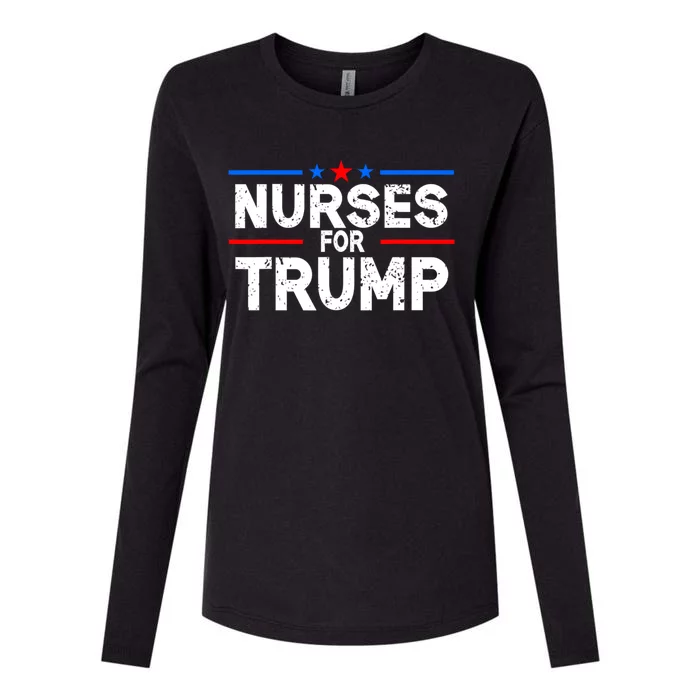 Nurses For Trump President Election 2024 Womens Cotton Relaxed Long Sleeve T-Shirt