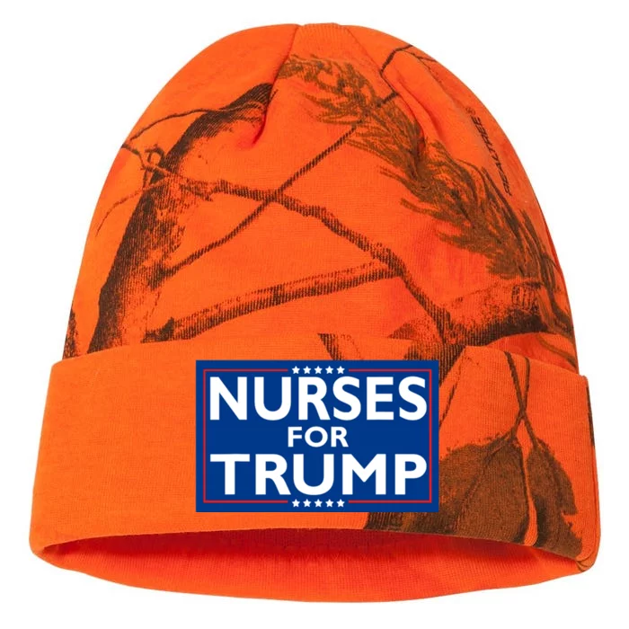 Nurses For Trump President Election 2024 Kati - 12in Camo Beanie