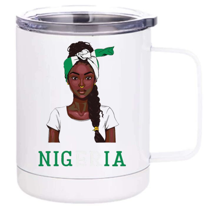 Nigerian Flag Uniform Souvenirs Products Woman Nigeria Front & Back 12oz Stainless Steel Tumbler Cup