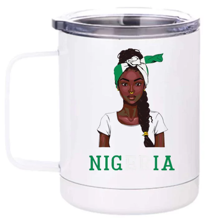 Nigerian Flag Uniform Souvenirs Products Woman Nigeria Front & Back 12oz Stainless Steel Tumbler Cup