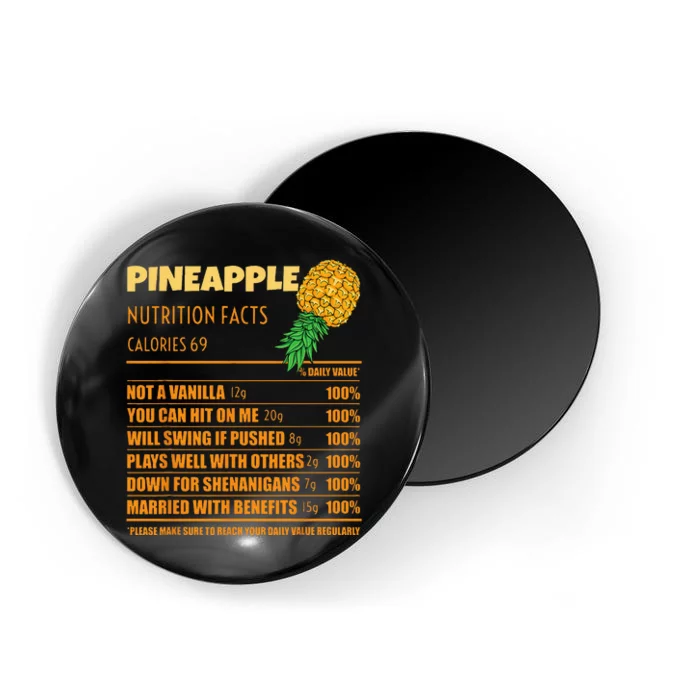 Nutrition Facts Upside Down Pineapple Swinger Men Women Magnet