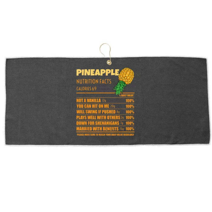 Nutrition Facts Upside Down Pineapple Swinger Men Women Large Microfiber Waffle Golf Towel