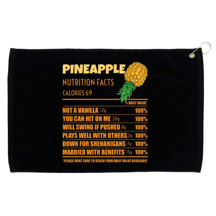 Nutrition Facts Upside Down Pineapple Swinger Men Women Grommeted Golf Towel