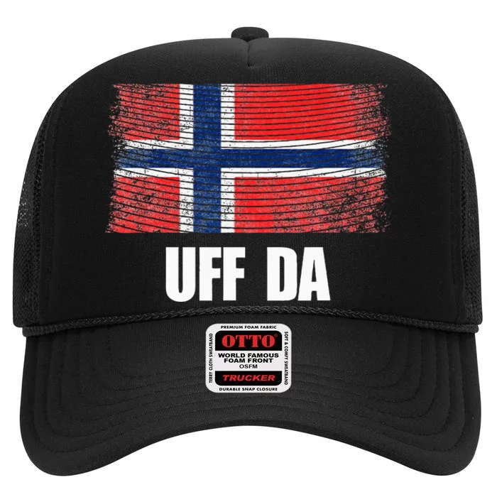 Norway Flag Uff Da  Great Norge Gift High Crown Mesh Trucker Hat