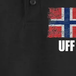 Norway Flag Uff Da  Great Norge Gift Dry Zone Grid Performance Polo