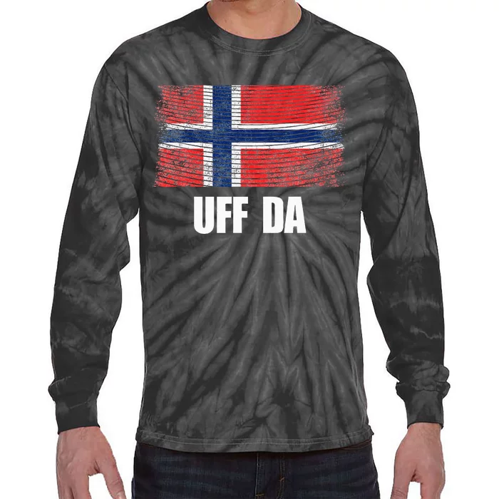 Norway Flag Uff Da  Great Norge Gift Tie-Dye Long Sleeve Shirt