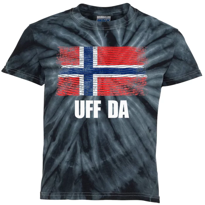 Norway Flag Uff Da  Great Norge Gift Kids Tie-Dye T-Shirt