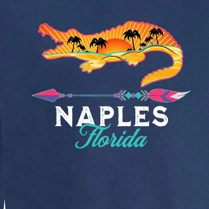 Naples Florida USA Alligator Sunset Palm Trees Souvenir Garment-Dyed Sweatshirt