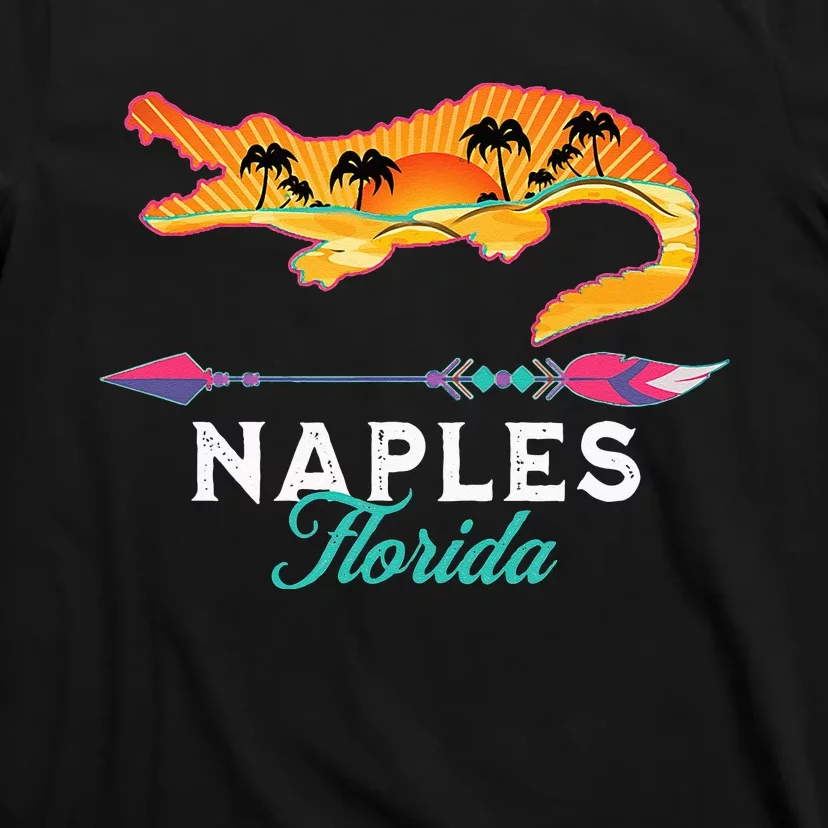 Naples Florida USA Alligator Sunset Palm Trees Souvenir T-Shirt