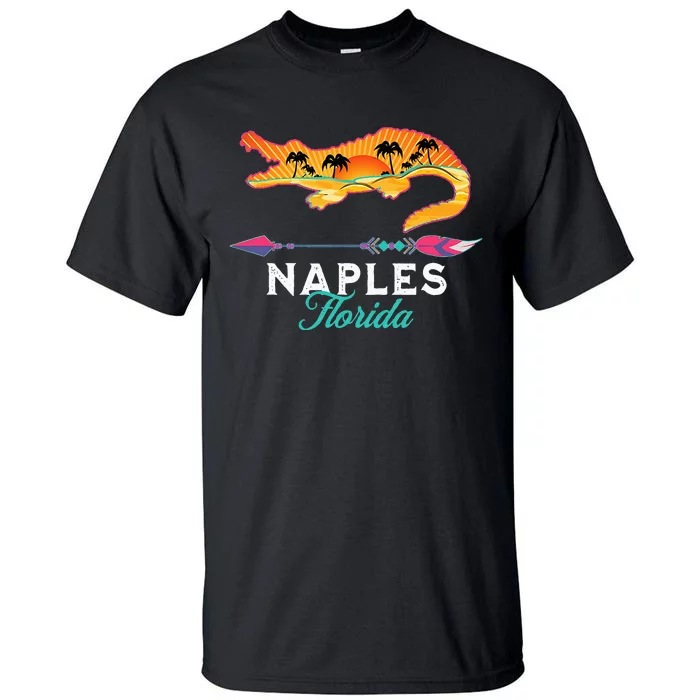 Naples Florida USA Alligator Sunset Palm Trees Souvenir Tall T-Shirt