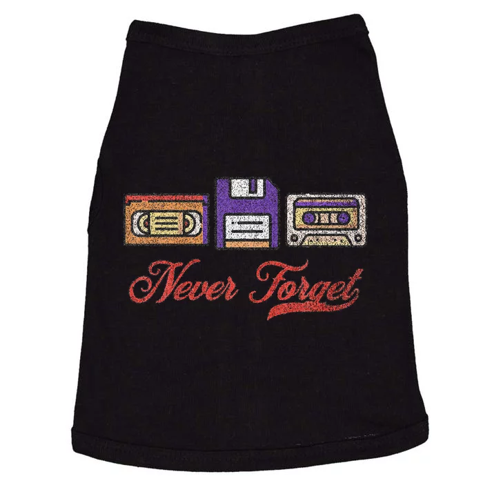 Never Forget Vintage Floppy Disk Vhs Tape 80s Cassette Doggie Tank