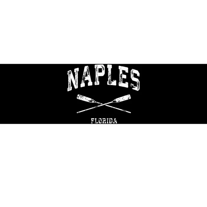 Naples Florida Vintage Nautical Crossed Oars Bumper Sticker