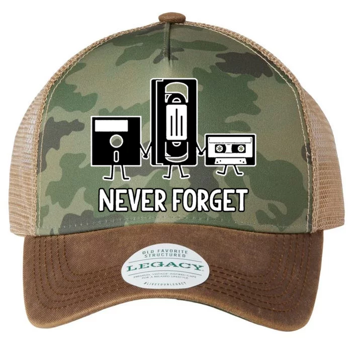 Never Forget Vintage Floppy Disk Vhs Tape 90s 80s Cassette Legacy Tie Dye Trucker Hat