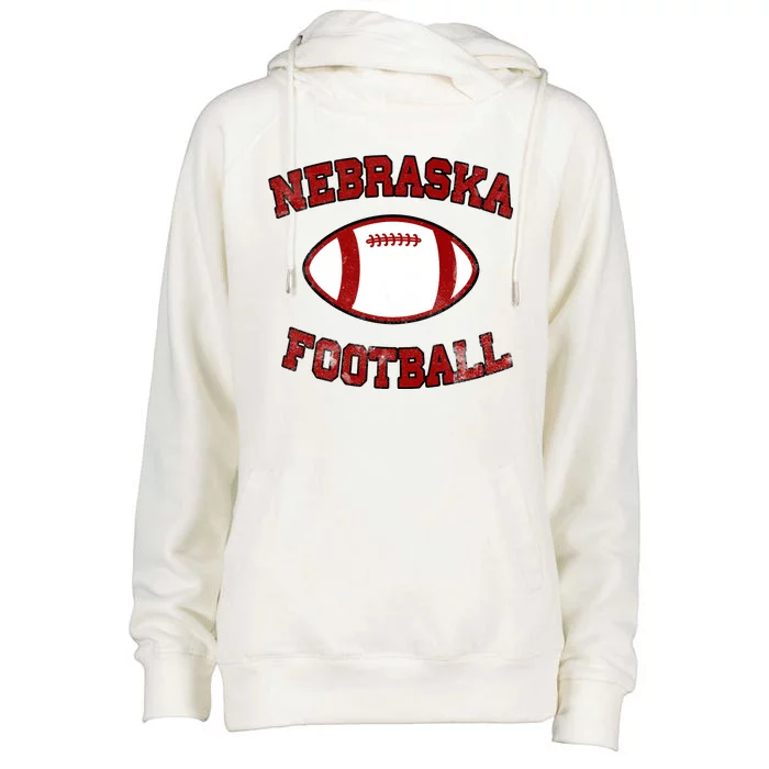 Nebraska Football Vintage Womens Funnel Neck Pullover Hood