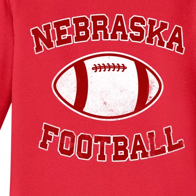 Nebraska Football Vintage Baby Long Sleeve Bodysuit