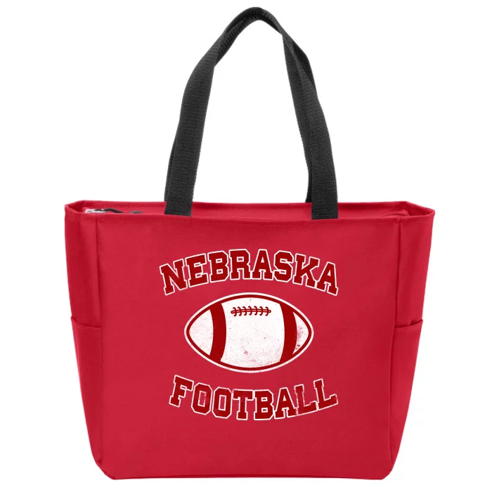 Nebraska Football Vintage Zip Tote Bag