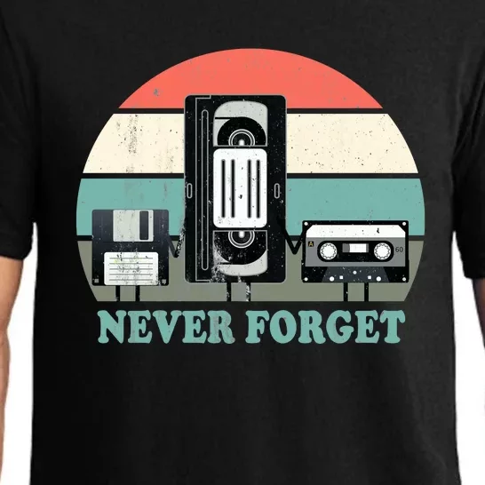 Never Forget VHS, Cassette, Floppy Disc Old School Retro Pajama Set