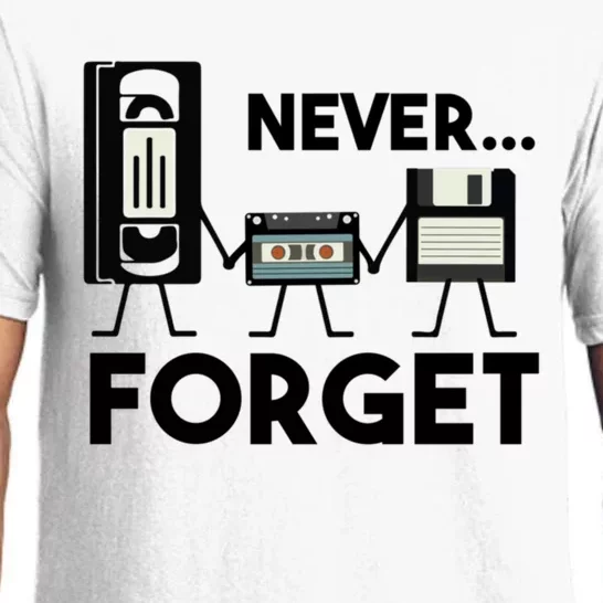 NEVER FORGET VHS TAPE, FLOPPY DISK, TAPE, FUNNY NOSTALGIA Pajama Set