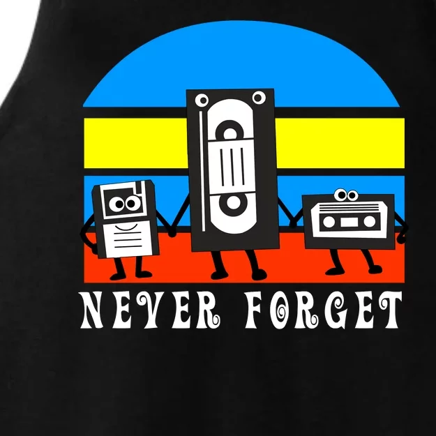 Never Forget Vhs Tapes Ladies Tri-Blend Wicking Tank