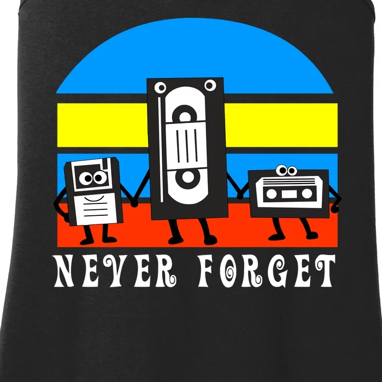 Never Forget Vhs Tapes Ladies Essential Tank