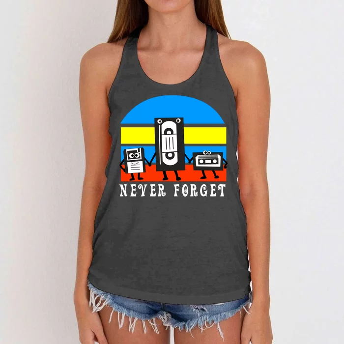 Never Forget Vhs Tapes Women's Knotted Racerback Tank