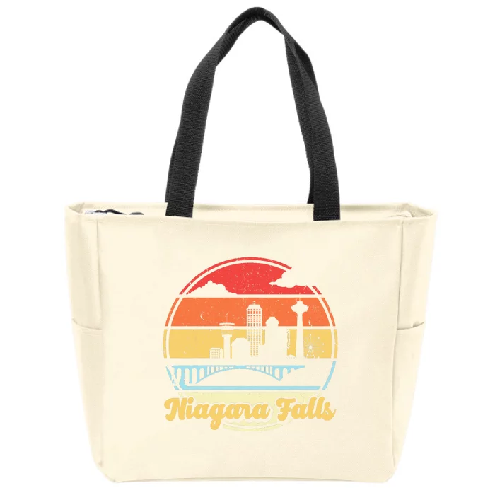 Niagara Falls Waterfall Vintage Matching Family Vacation Zip Tote Bag