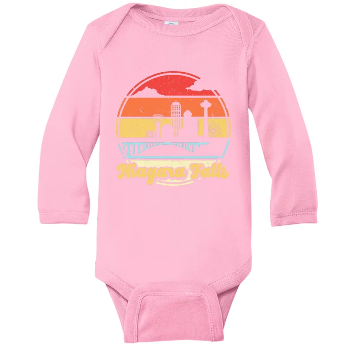 Niagara Falls Waterfall Vintage Matching Family Vacation Baby Long Sleeve Bodysuit