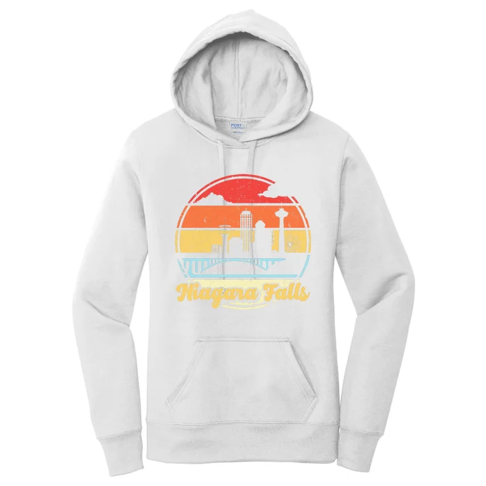 Niagara Falls Waterfall Vintage Matching Family Vacation Women's Pullover Hoodie