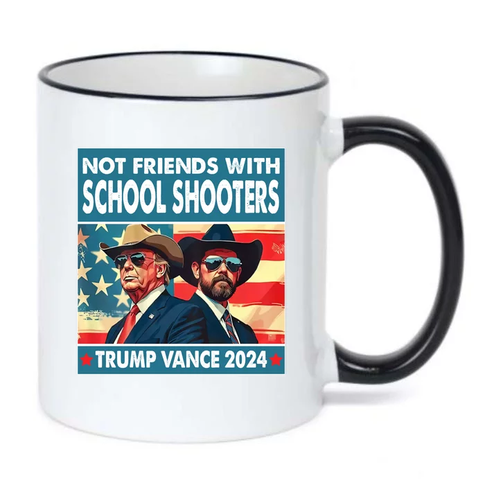 Not Friends With School Shooter Trump Vance 2024 Black Color Changing Mug