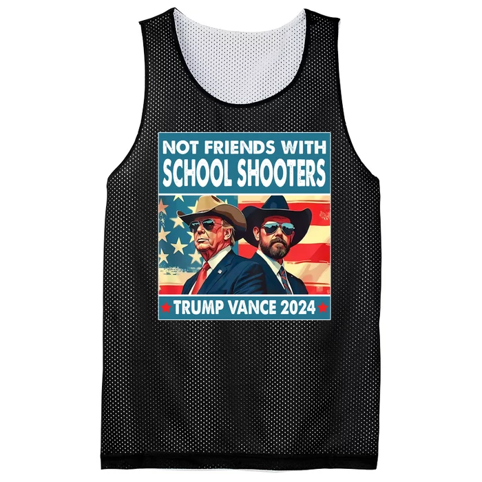 Not Friends With School Shooter Trump Vance 2024 Mesh Reversible Basketball Jersey Tank