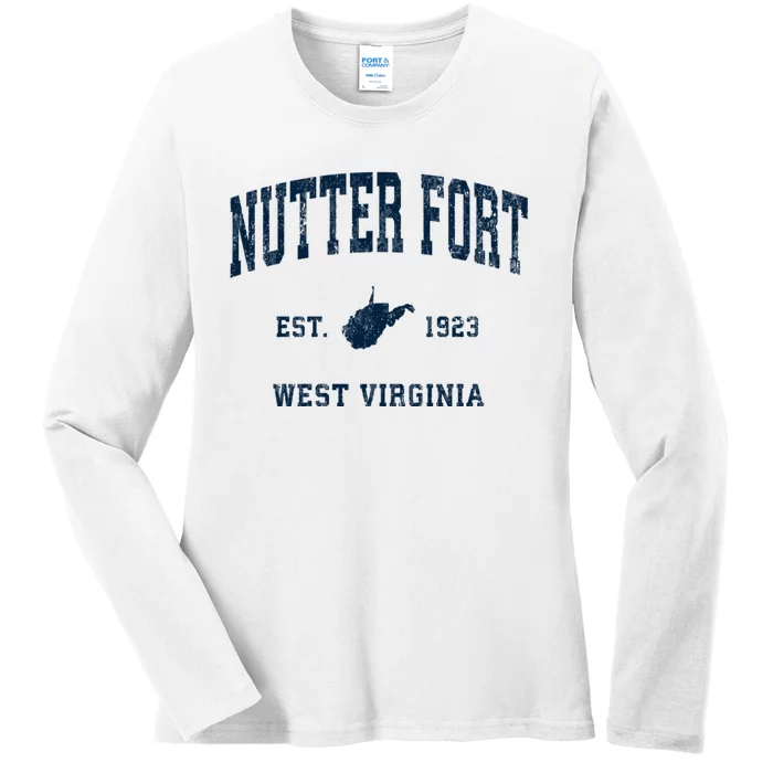 Nutter Fort West Virginia Wv Vintage Athletic Ladies Long Sleeve Shirt