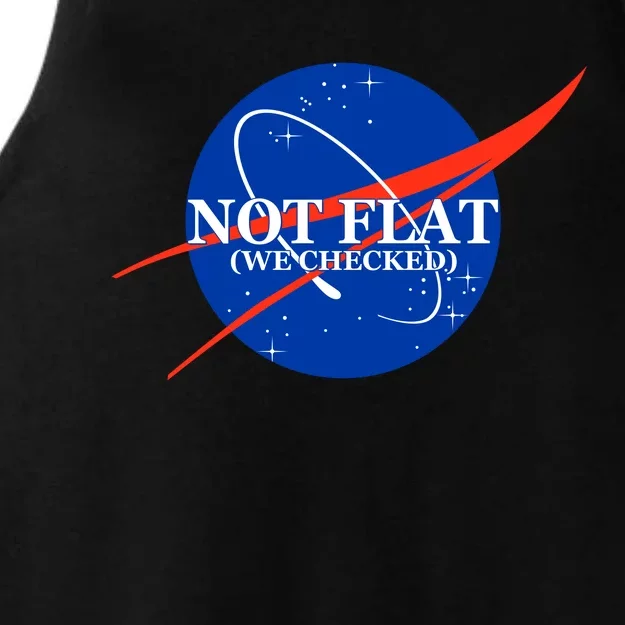 Not Flat We Checked Nasa Anti Flat Earth Ladies Tri-Blend Wicking Tank