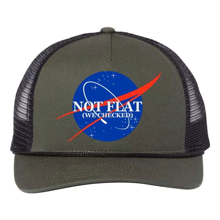 Not Flat We Checked Nasa Anti Flat Earth Retro Rope Trucker Hat Cap