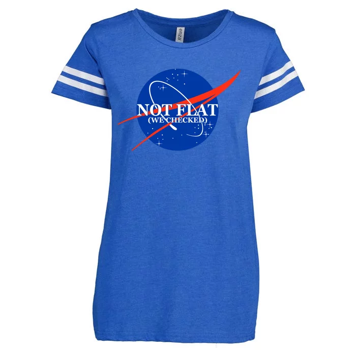 Not Flat We Checked Nasa Anti Flat Earth Enza Ladies Jersey Football T-Shirt