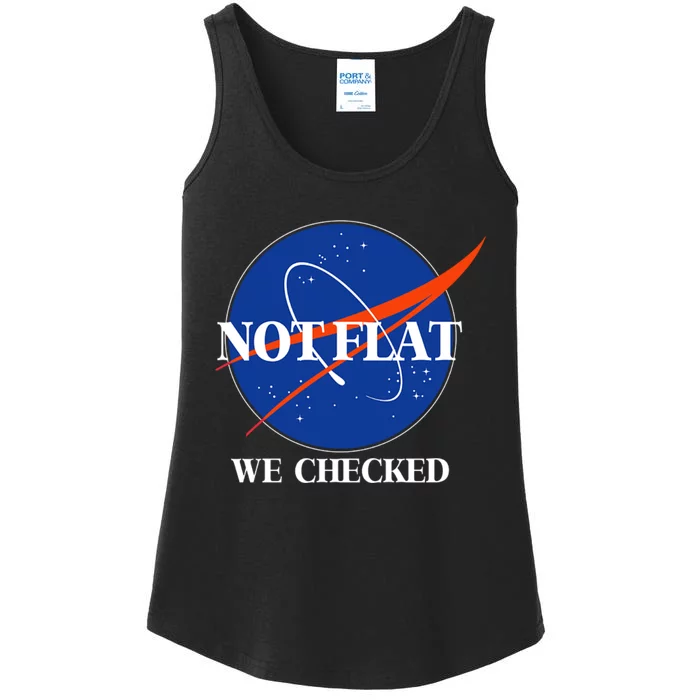 Not Flat We Checked Earth Is Flat Funny Conspiracy Flat Society Ladies Essential Tank