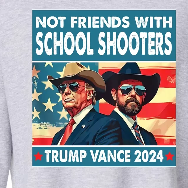 Not Friends With School Shooters Trump Vance 2024 Funny Cropped Pullover Crew