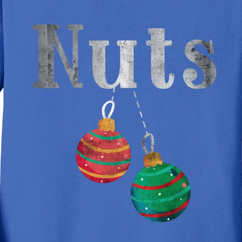 Nuts Funny Xmas Chestnuts Matching Couples Christmas Chest Great Gift Kids Long Sleeve Shirt