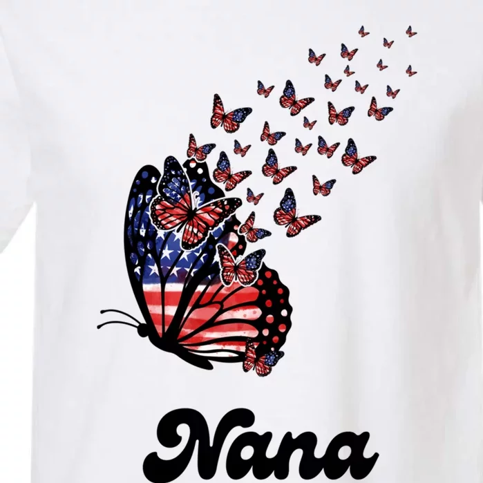 Nana Grandma 4th Of July Usa Patriot Butterfly America Meaningful Gift Garment-Dyed Heavyweight T-Shirt