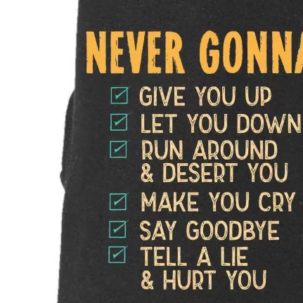 Never Gonna 80s Music Retro Lyrics Doggie 3-End Fleece Hoodie