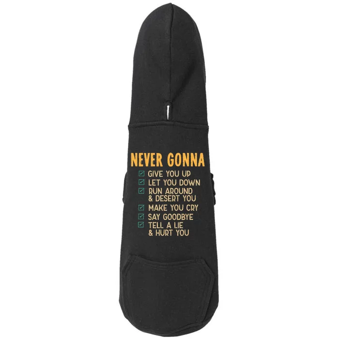 Never Gonna 80s Music Retro Lyrics Doggie 3-End Fleece Hoodie